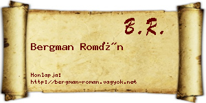 Bergman Román névjegykártya